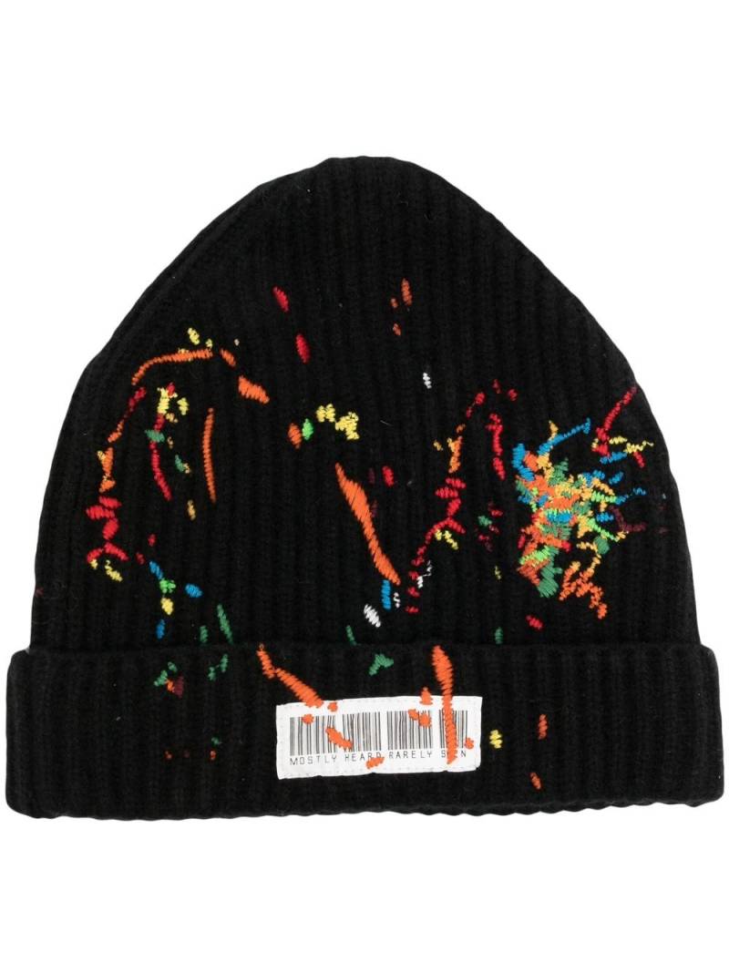 Mostly Heard Rarely Seen embroidered barcode-detail beanie - Black von Mostly Heard Rarely Seen