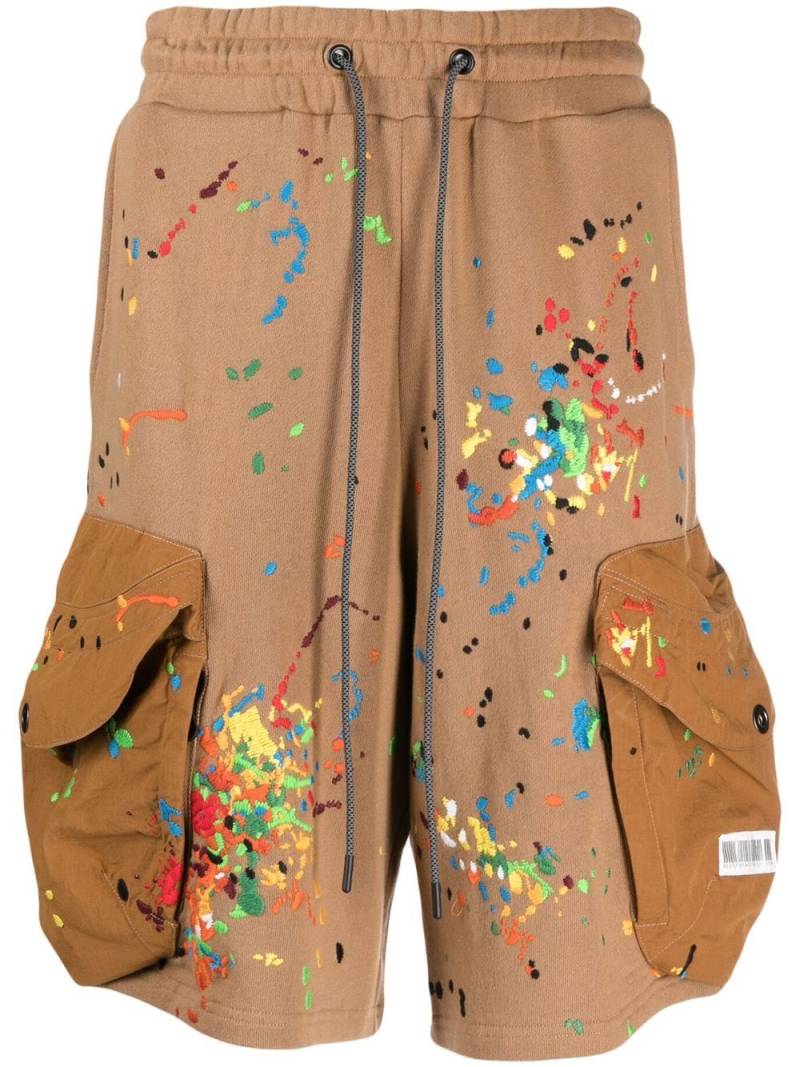 Mostly Heard Rarely Seen paint-embroidered cargo shorts - Brown von Mostly Heard Rarely Seen