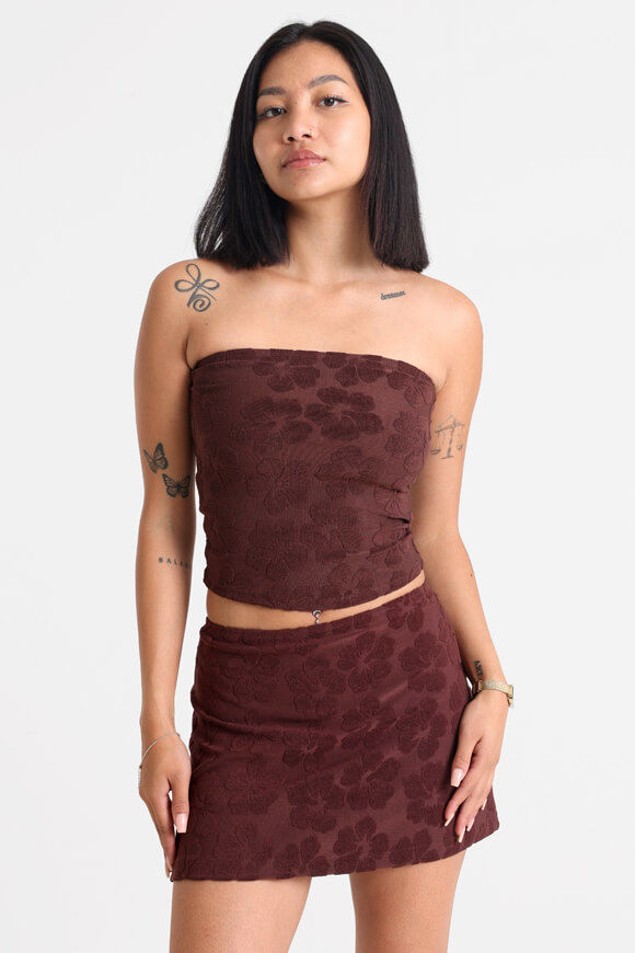 Motel Peggy Bandeau Crop Top | Dark Brown | Damen  | M von Motel