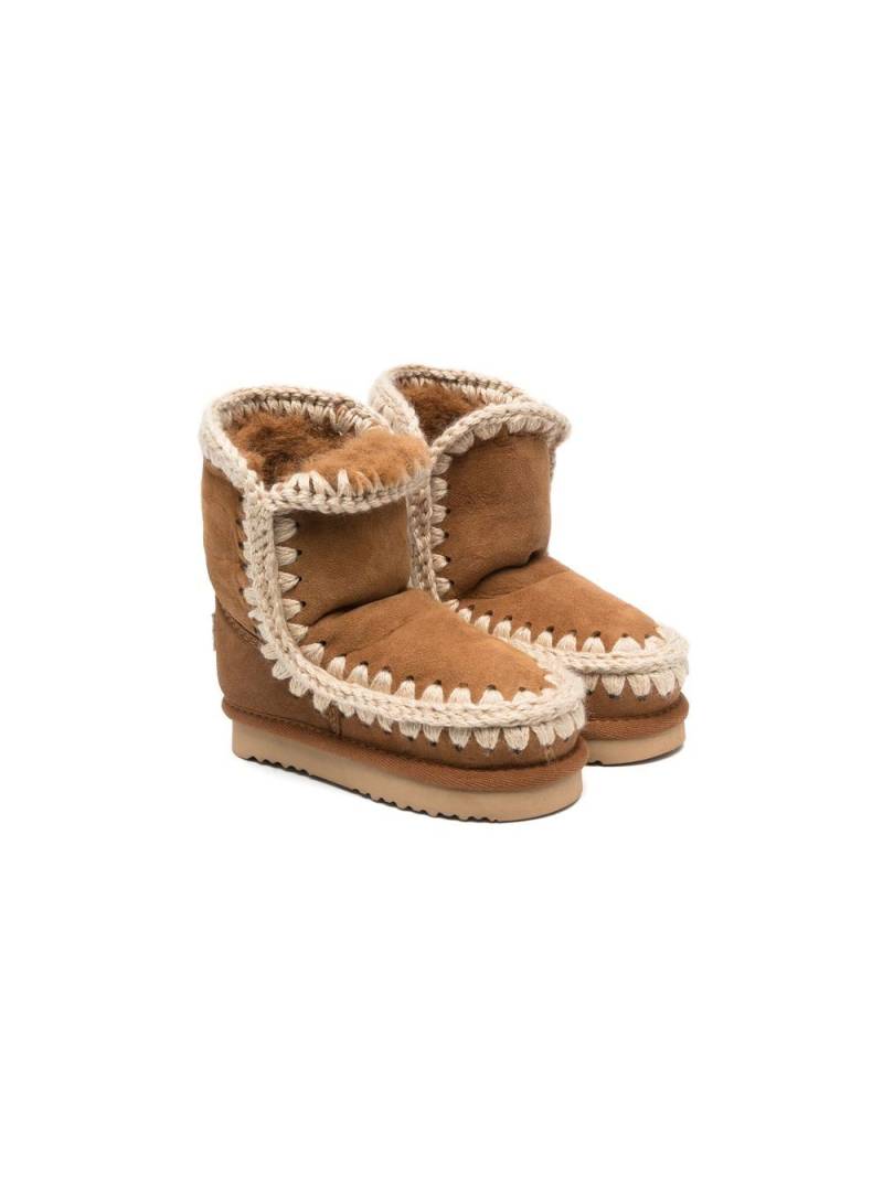 Mou Kids Eskimo Overstitching boots - Brown von Mou Kids