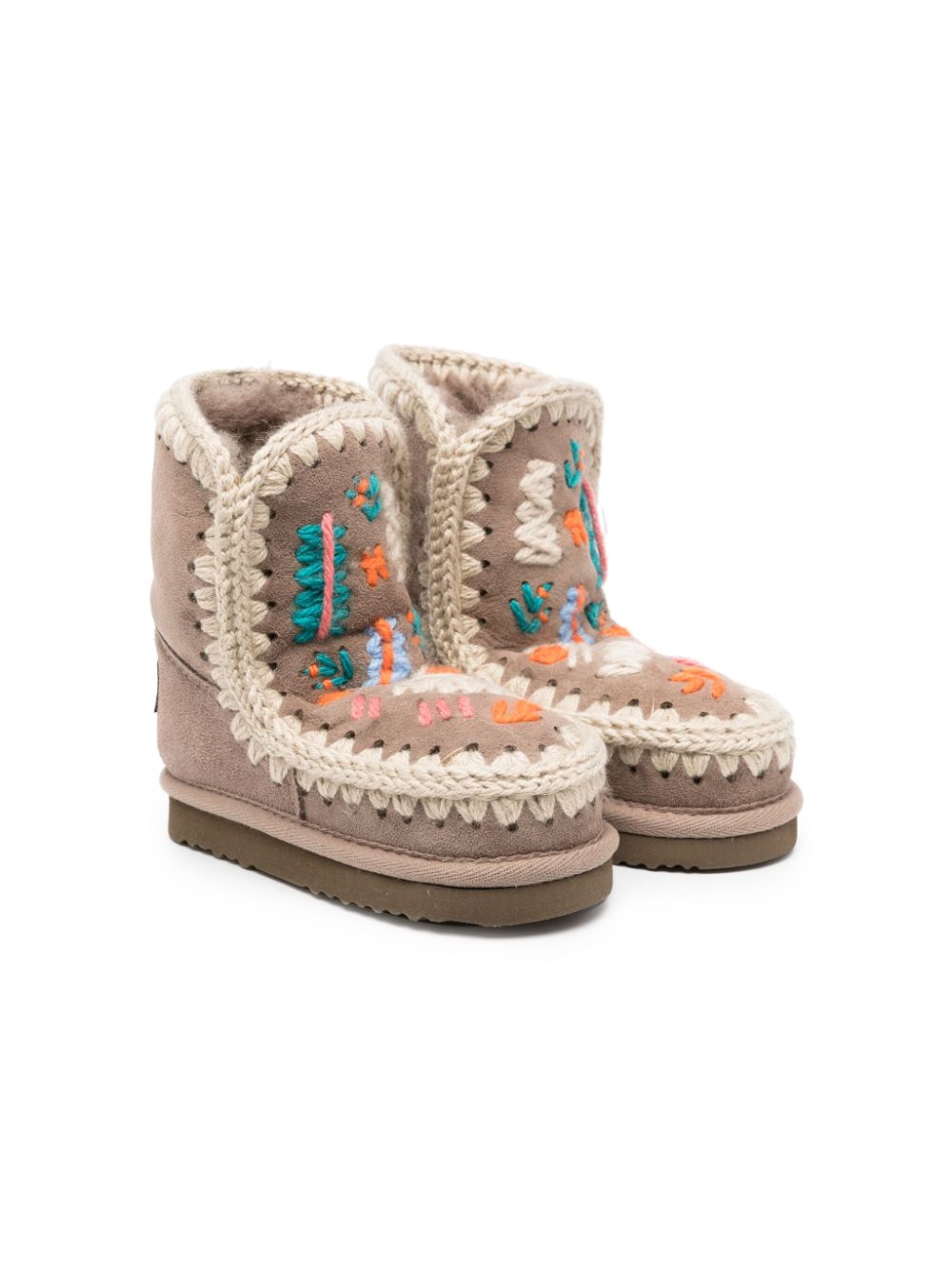 Mou Kids Eskimo embroidered boots - Grey von Mou Kids