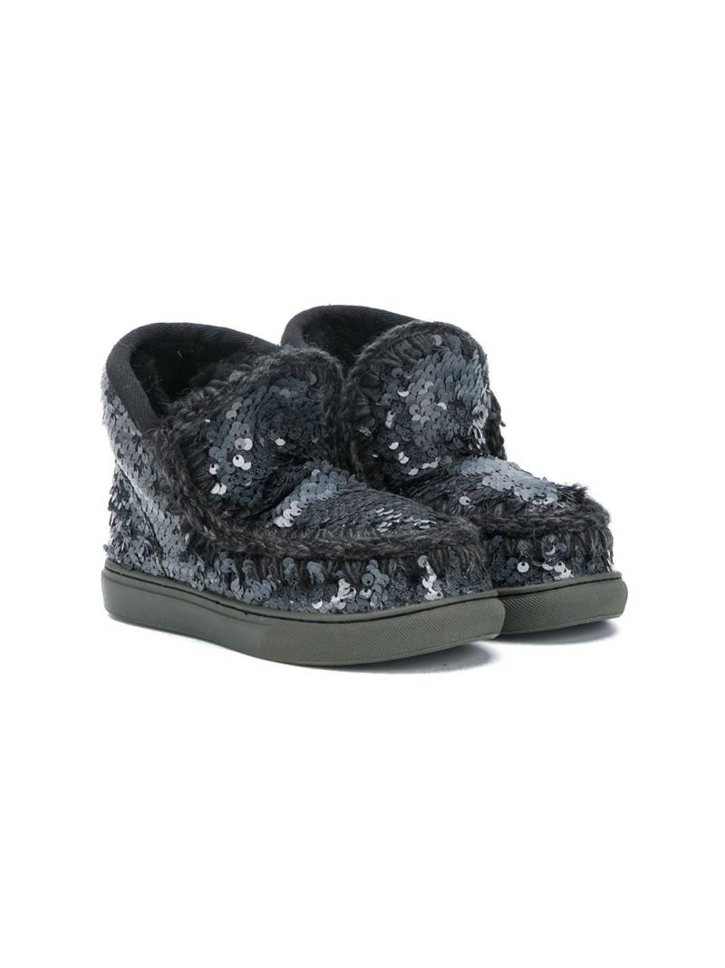 Mou Kids Eskimo sequinned snow boots - Black von Mou Kids