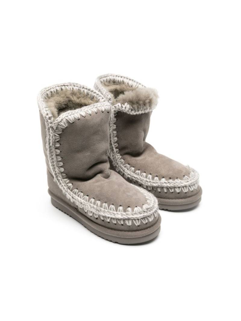 Mou Kids Eskimo whipstitched leather boots - Grey von Mou Kids