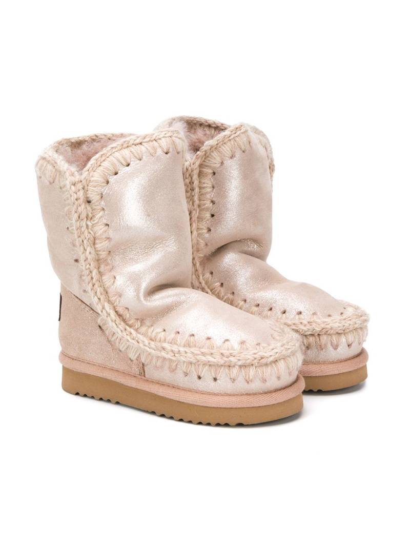 Mou Kids metallic sheen eskimo boots - Pink von Mou Kids