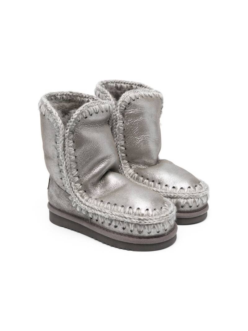 Mou Kids shearling-lined leather boots - Grey von Mou Kids