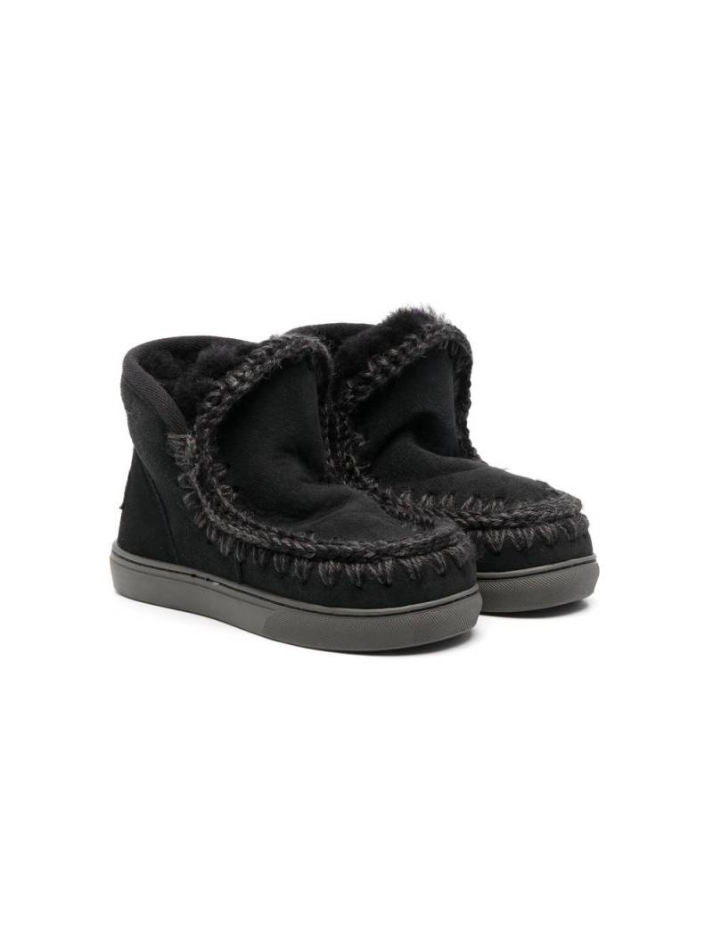 Mou Kids sheepskin ankle boots - Black von Mou Kids