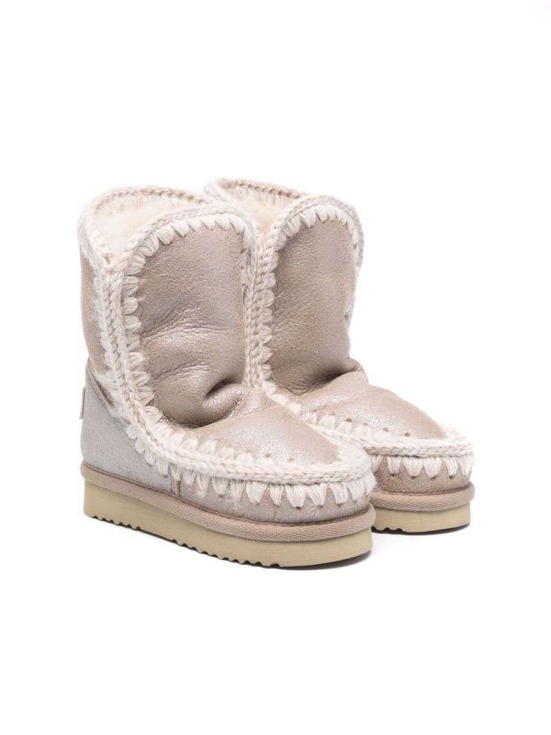 Mou Kids whipstitch-detail boots - Neutrals von Mou Kids