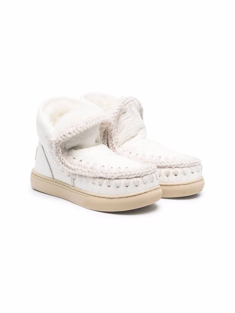 Mou Kids whipstitch-detail boots - White von Mou Kids