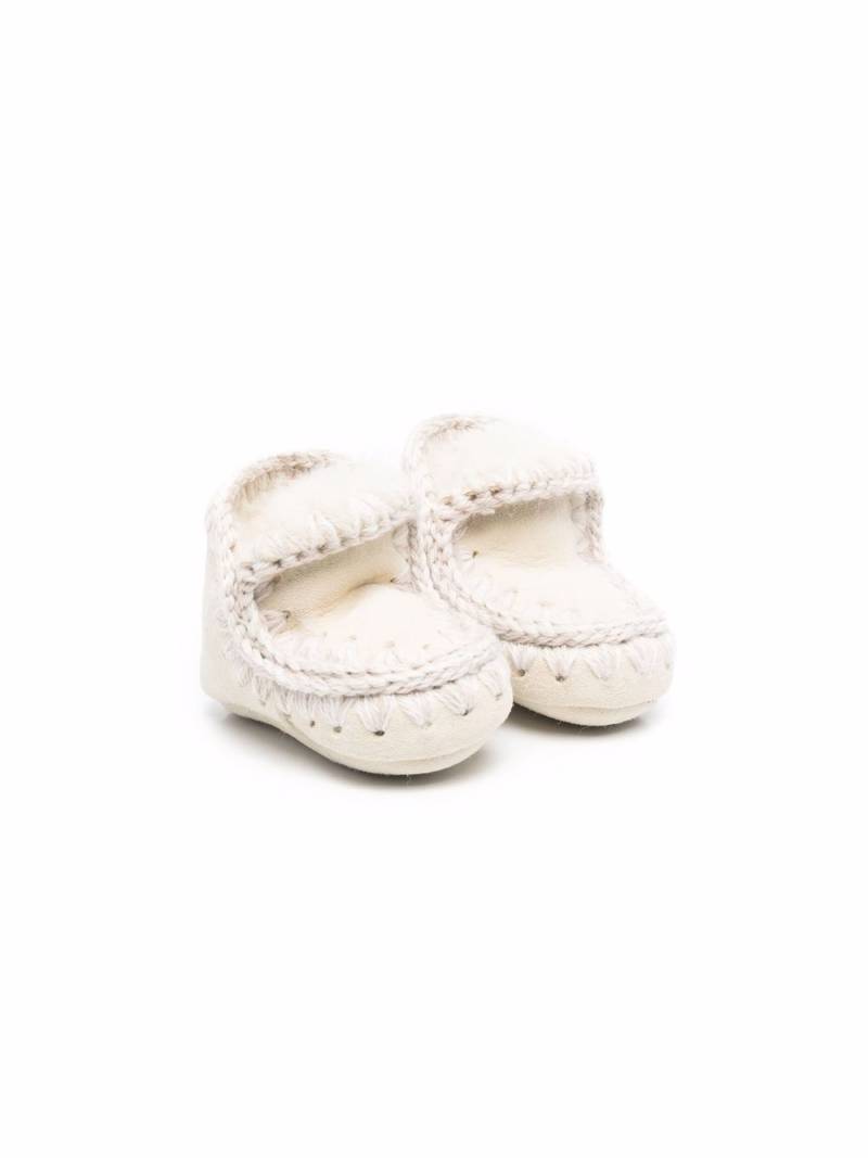 Mou Kids whipstitch leather boots - Neutrals von Mou Kids