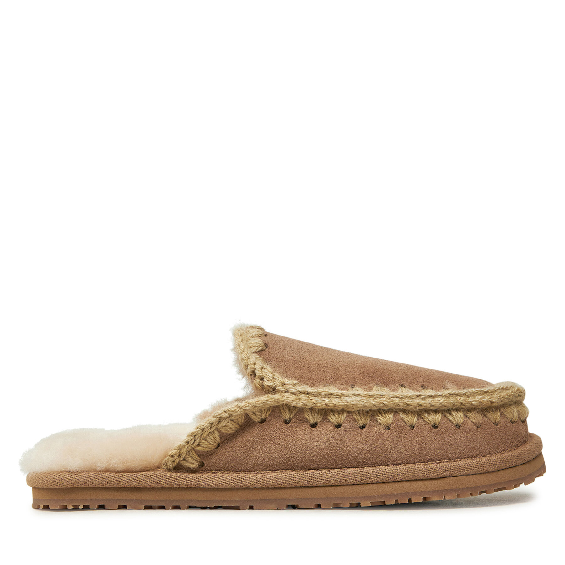 Hausschuhe Mou Slipper Full Eskimo Stitch FW161007A Beige von Mou