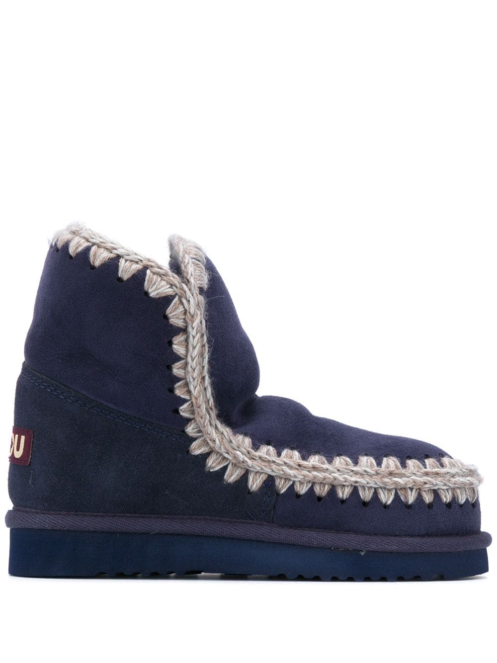 Mou Eskimo crochet-stitch ankle boots - Blue von Mou