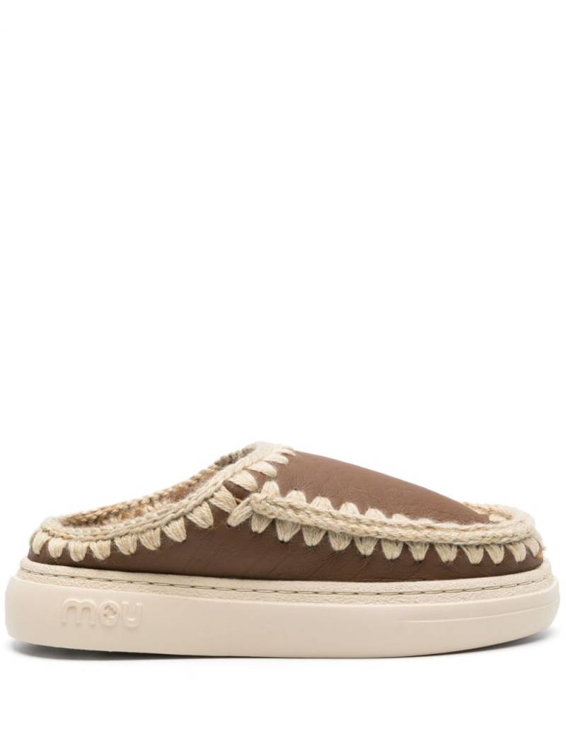 Mou Eskimo leather slippers - Brown von Mou