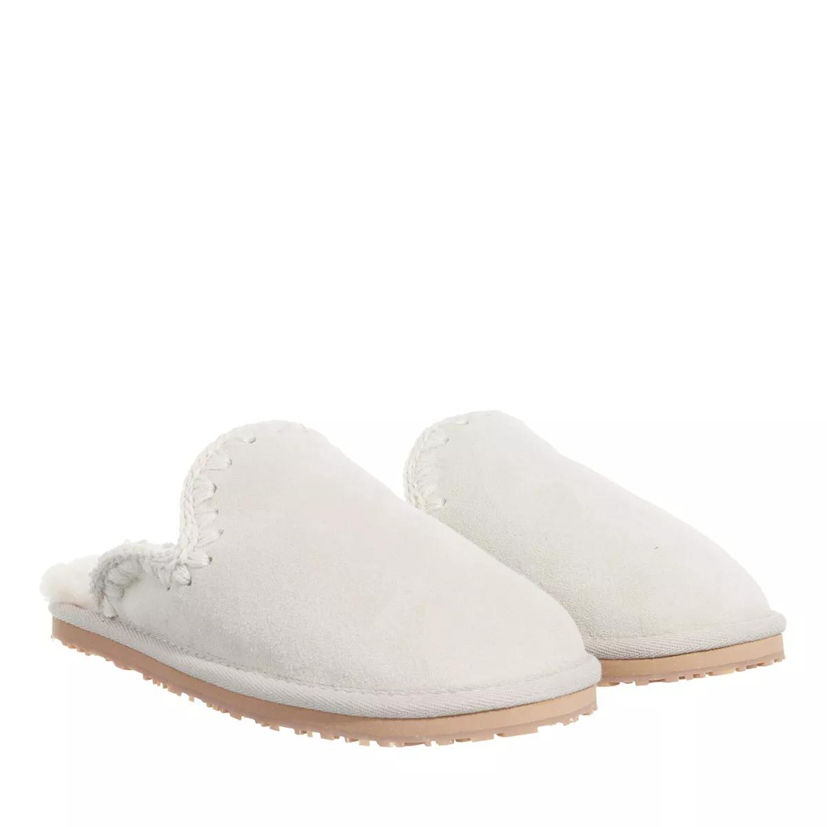 Mou Slipper & Pantoletten - Suede Slipper Eskimo Stitch - Gr. 37 (EU) - in Grau - für Damen von Mou