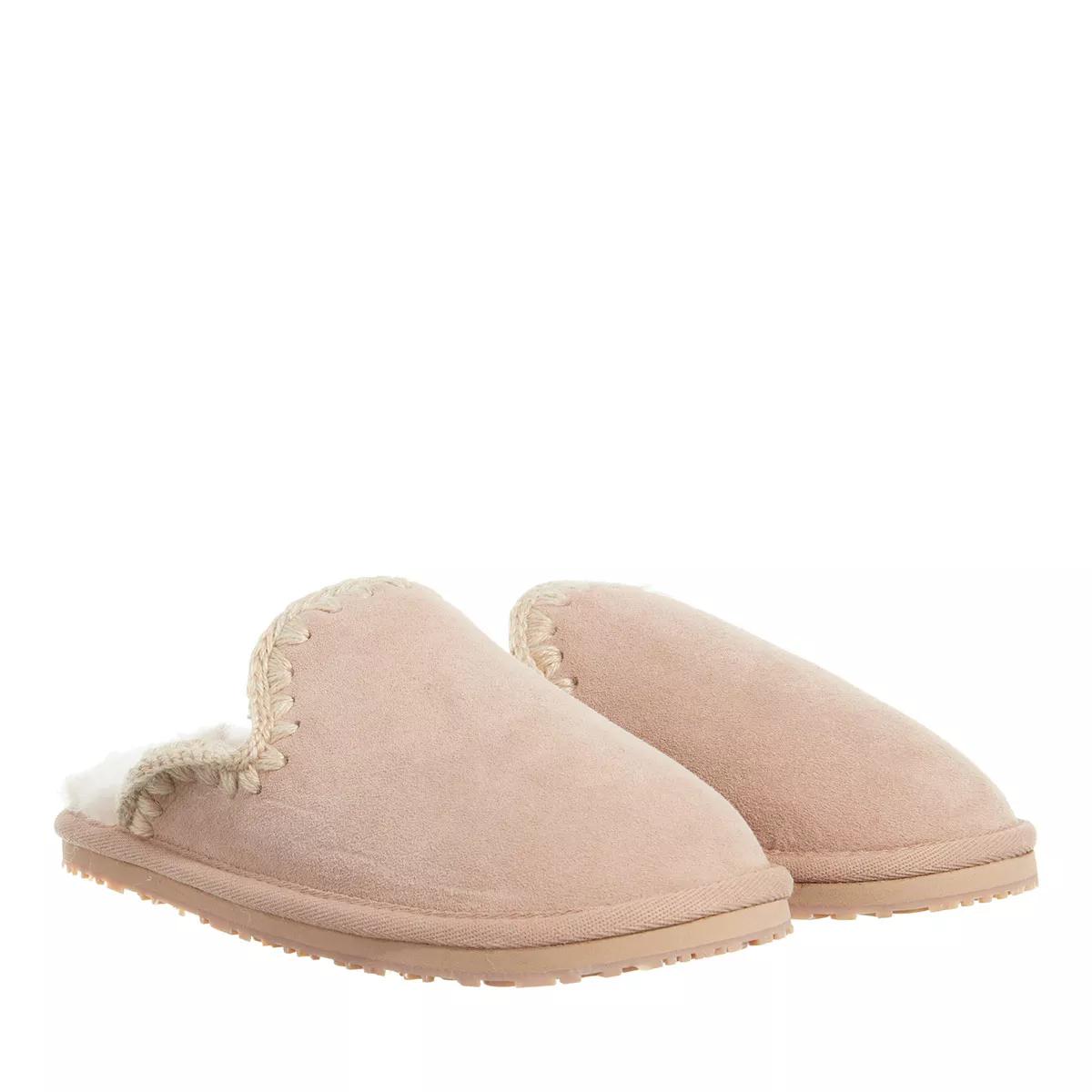 Mou Slipper & Pantoletten - Suede Slipper Eskimo Stitch - Gr. 37 (EU) - in Braun - für Damen von Mou