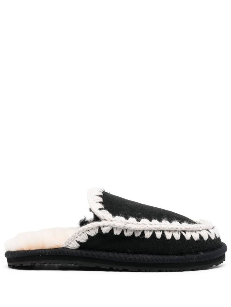 Mou braided shearling slippers - Black von Mou