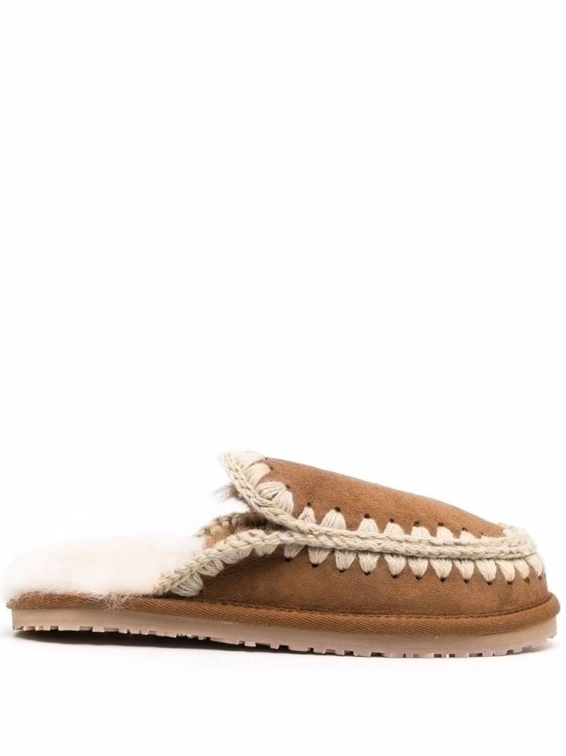 Mou braided shearling slippers - Brown von Mou