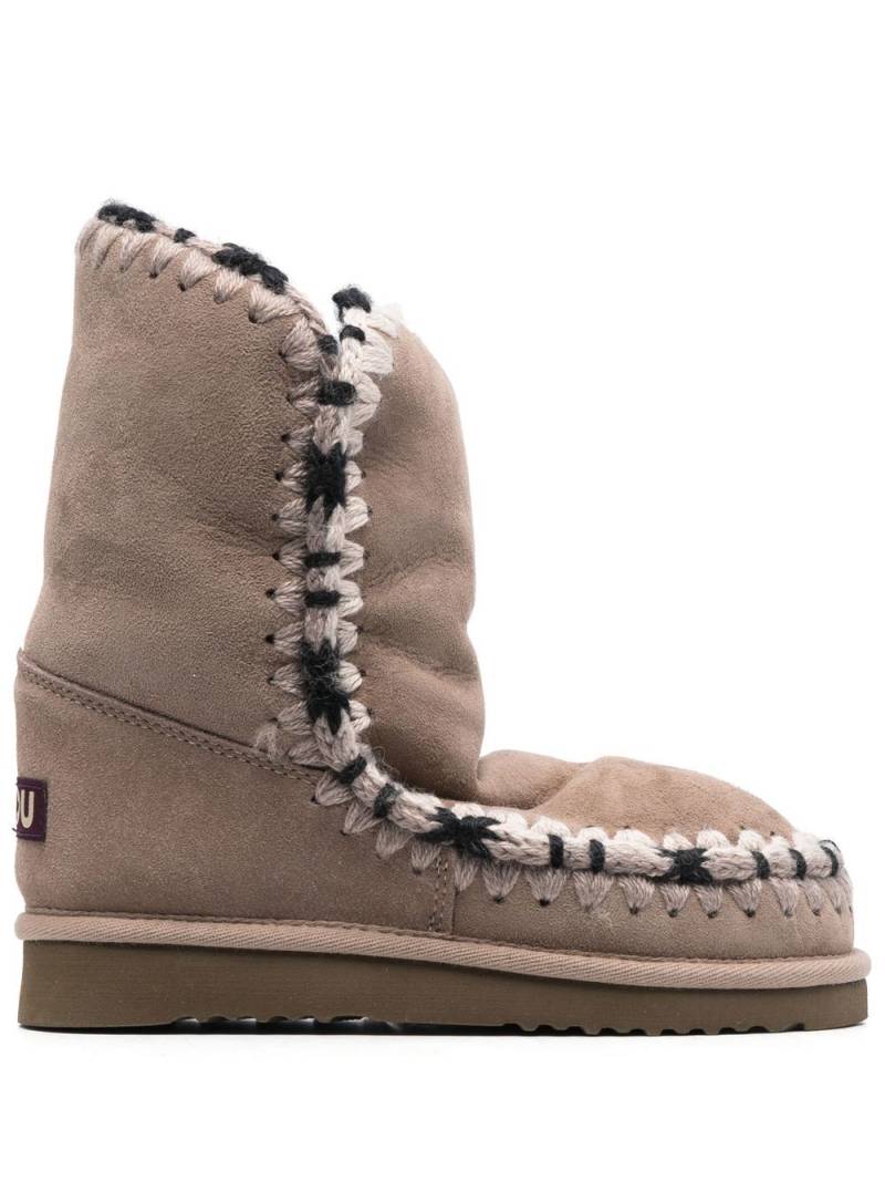 Mou constrast-stitching moccasin boots - Neutrals von Mou