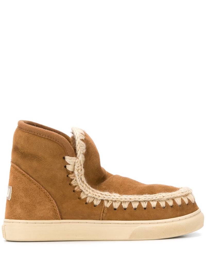 Mou crochet stitch-trim sneaker boots - Brown von Mou