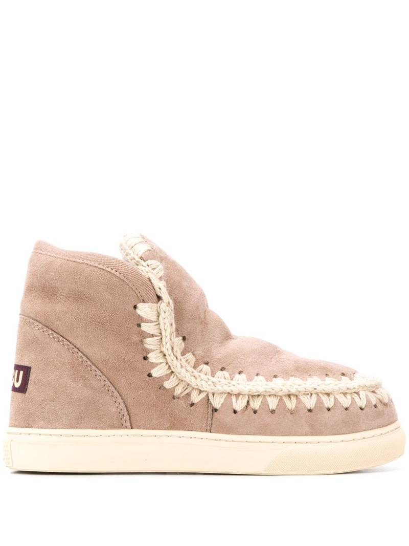 Mou crochet stitch-trim sneaker boots - Neutrals von Mou