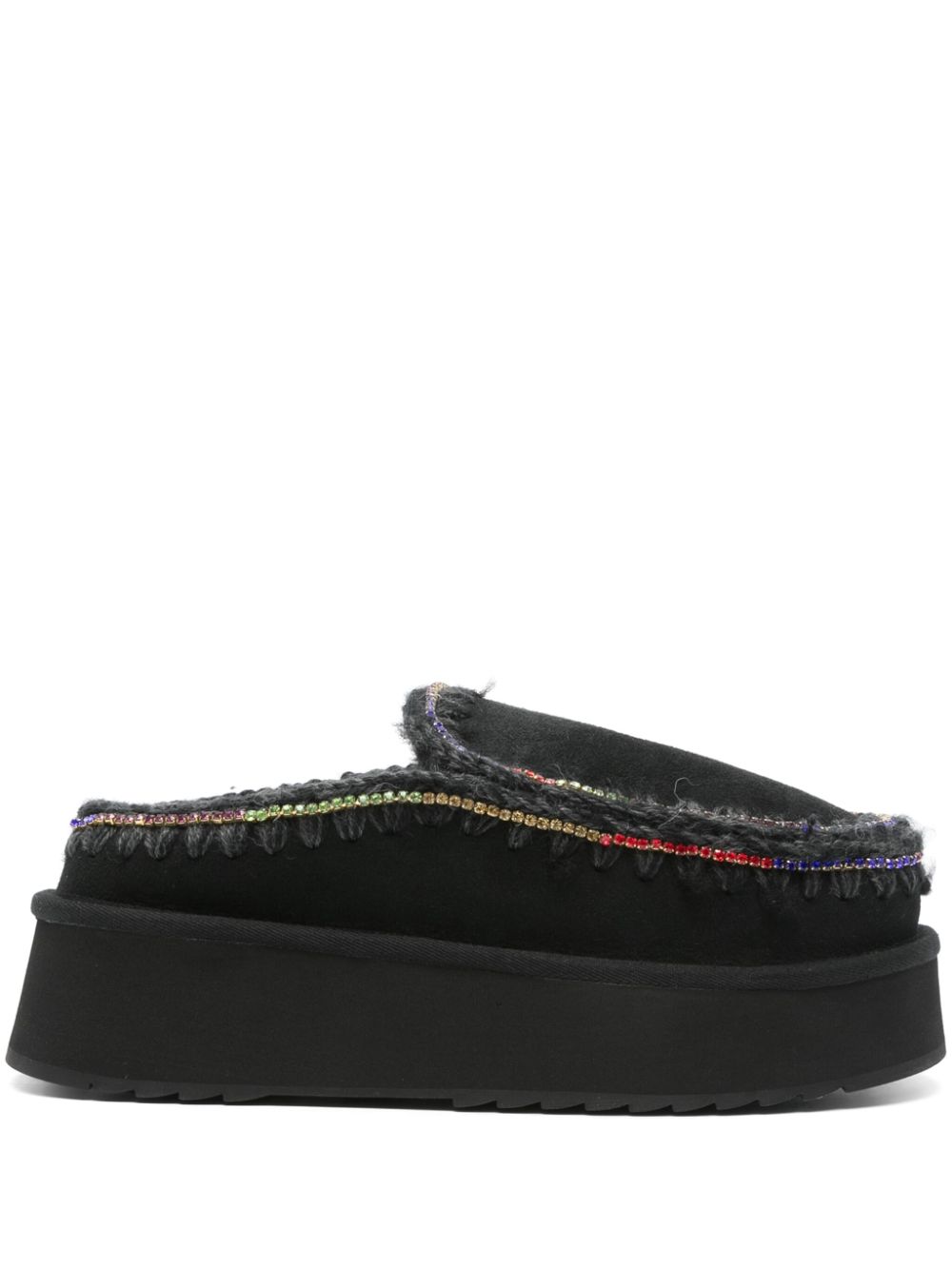 Mou rhinestone-detailing mules - Black von Mou