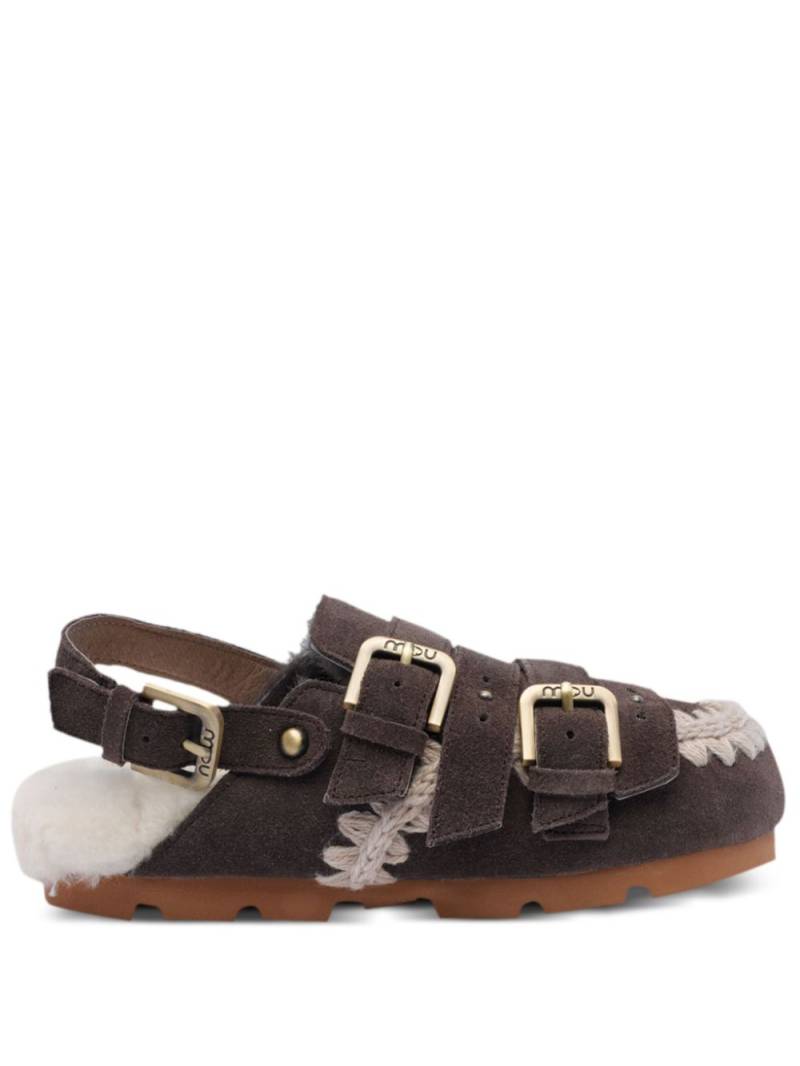 Mou shearling-lined suede slippers - Brown von Mou