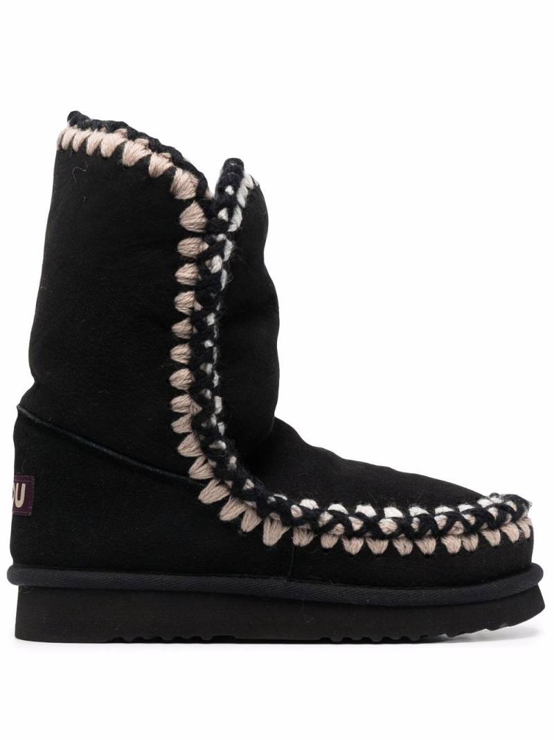 Mou whipstitch-detail suede Eskimo boots - Black von Mou