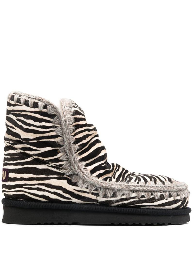 Mou zebra print Eskimo boots - Black von Mou