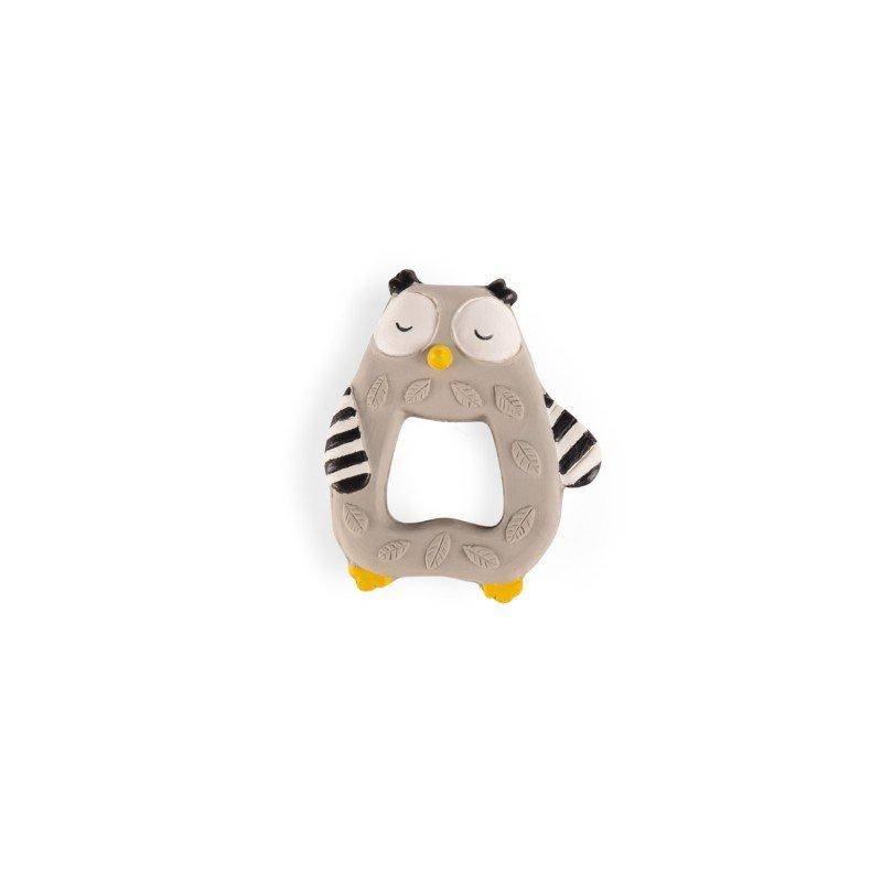 Beißring Aus Naturkautschuk Eule Les Moustaches /3 Unisex Grau ONE SIZE von Moulin Roty