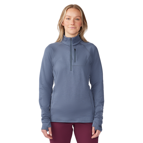 Mountain Hardwear Damen Glacial Trail 1/4 Zip - blau (Grösse: L) von Mountain Hardwear