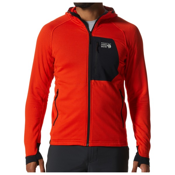 Mountain Hardwear - Polartec Power Grid Full Zip - Fleecejacke Gr L rot von Mountain Hardwear