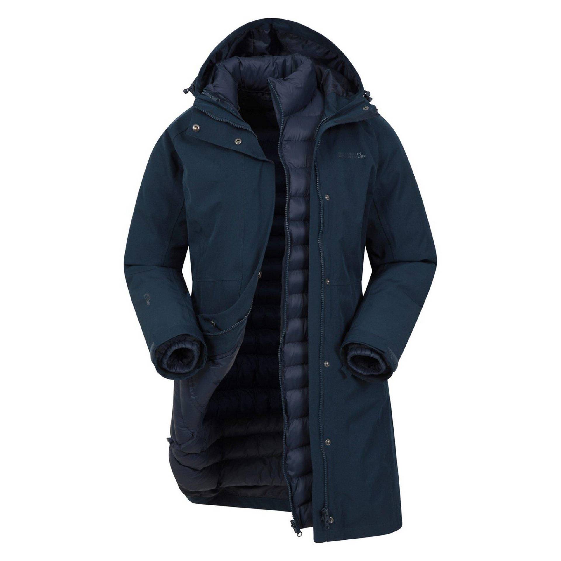 Mountain Warehouse - Alaskan Jacke 3 in 1, für Damen, Marine, Größe 34 von Mountain Warehouse