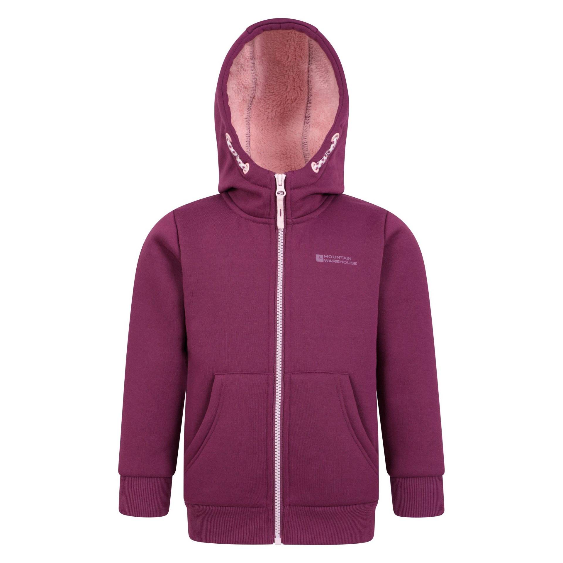 Alpine Ii Hoodie Mit Durchgehendem Reißverschluss Jungen Himbeere 116 von Mountain Warehouse