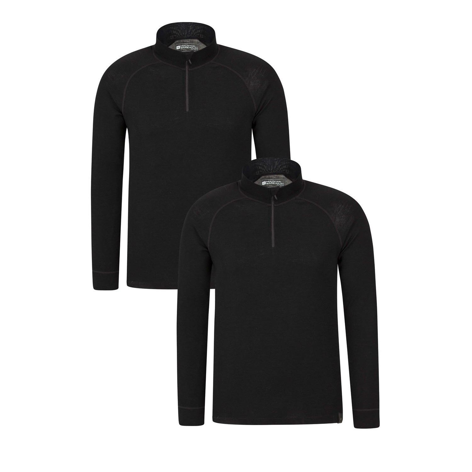 Base Layer Oberteil (2erpack) Herren Schwarz 3XL von Mountain Warehouse