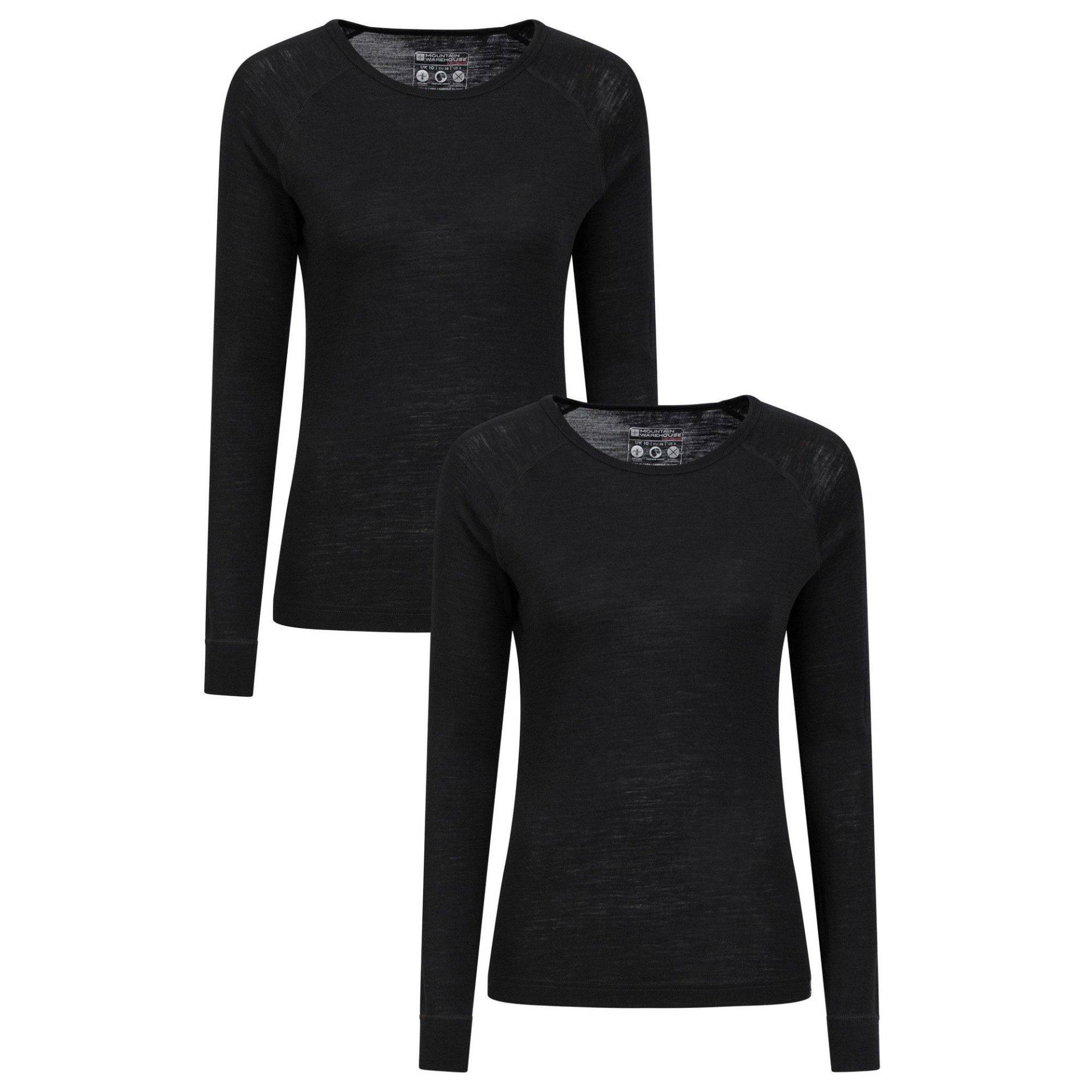 Base Layer Oberteil Rundhalsausschnitt (2erpack) Damen Schwarz 34 von Mountain Warehouse