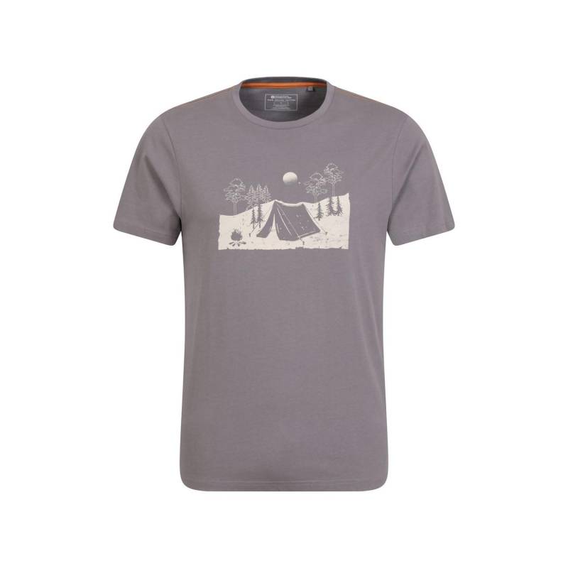 Camping Sketch Tshirt Herren Grau L von Mountain Warehouse