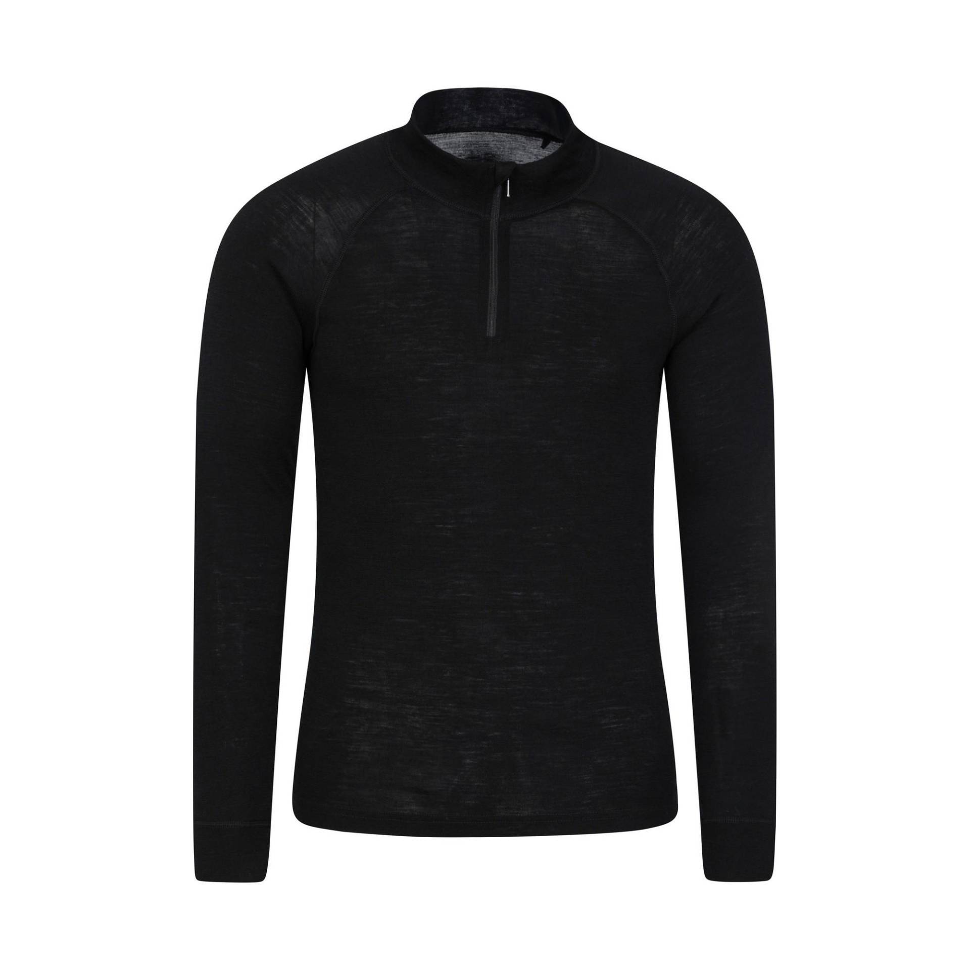 Mountain Warehouse - Merino II Base Layer Oberteil, für Herren, Schwarz, Größe XXS von Mountain Warehouse