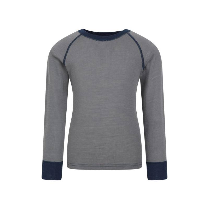 Merino Ii Base Layer Oberteil Rundhalsausschnitt Mädchen Grau 104 von Mountain Warehouse