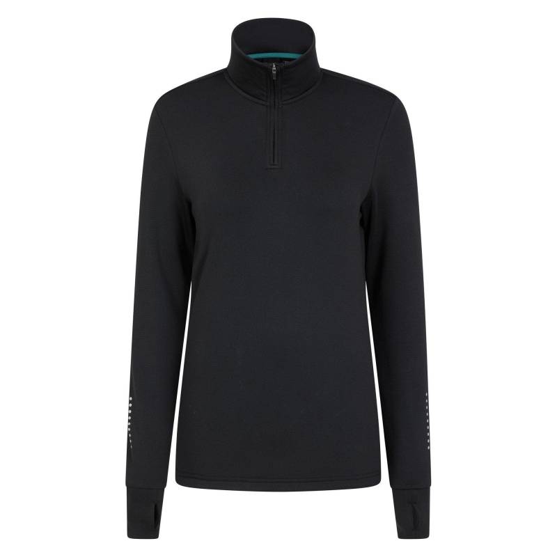 Midlayer Mit Halbem Reißverschluss Laufen Langärmlig Damen Schwarz 34 von Mountain Warehouse