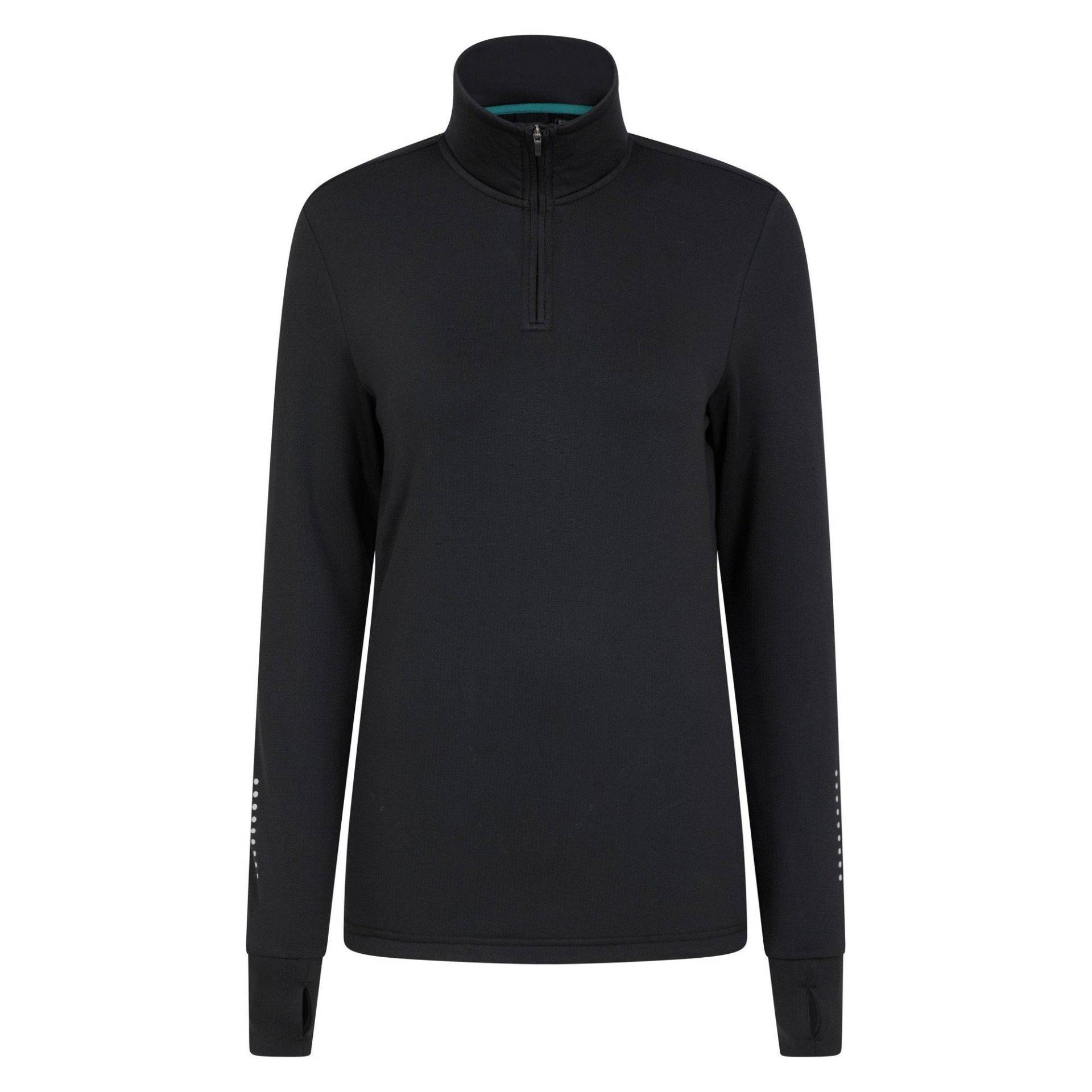 Midlayer Mit Halbem Reißverschluss Laufen Langärmlig Damen Schwarz 38 von Mountain Warehouse