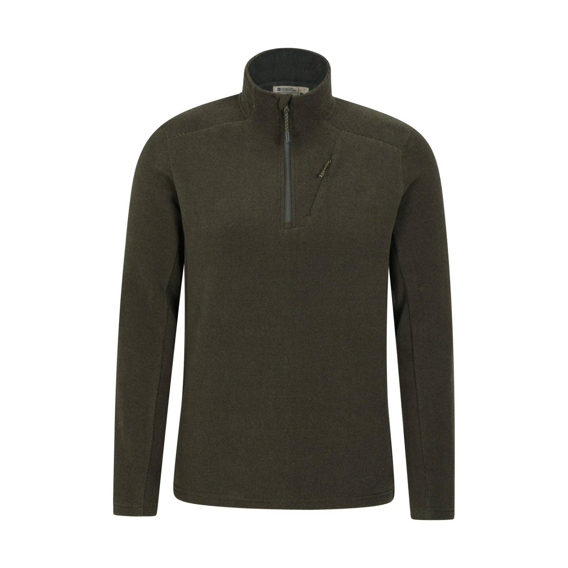 Ridge Fleeceoberteil Mit Halbem Reißverschluss Herren Khaki L von Mountain Warehouse