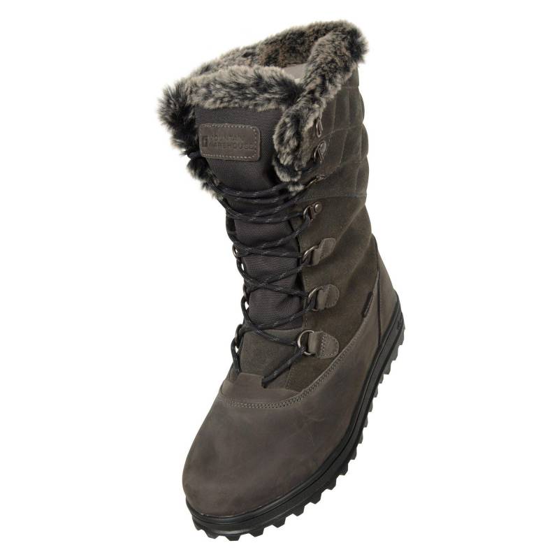 Mountain Warehouse - Schneestiefel Vostok, Leder, für Damen, Grau, Größe 37 von Mountain Warehouse