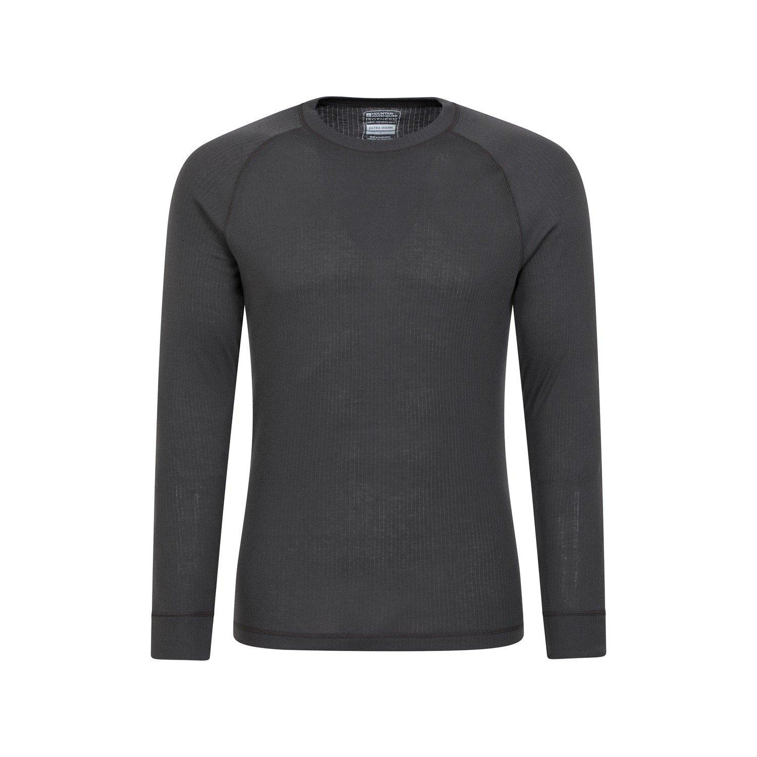 Mountain Warehouse - Talus ThermoTop Rundhalsausschnitt Langärmlig, für Herren, Charcoal Black, Größe XL von Mountain Warehouse