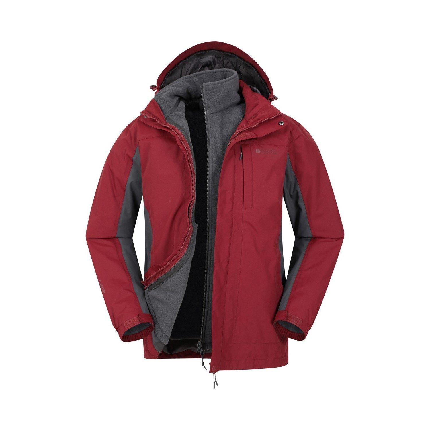 Mountain Warehouse - Thunderstorm Jacke, wasserfest 3 in 1, für Herren, Rot Bunt, Größe XXL von Mountain Warehouse