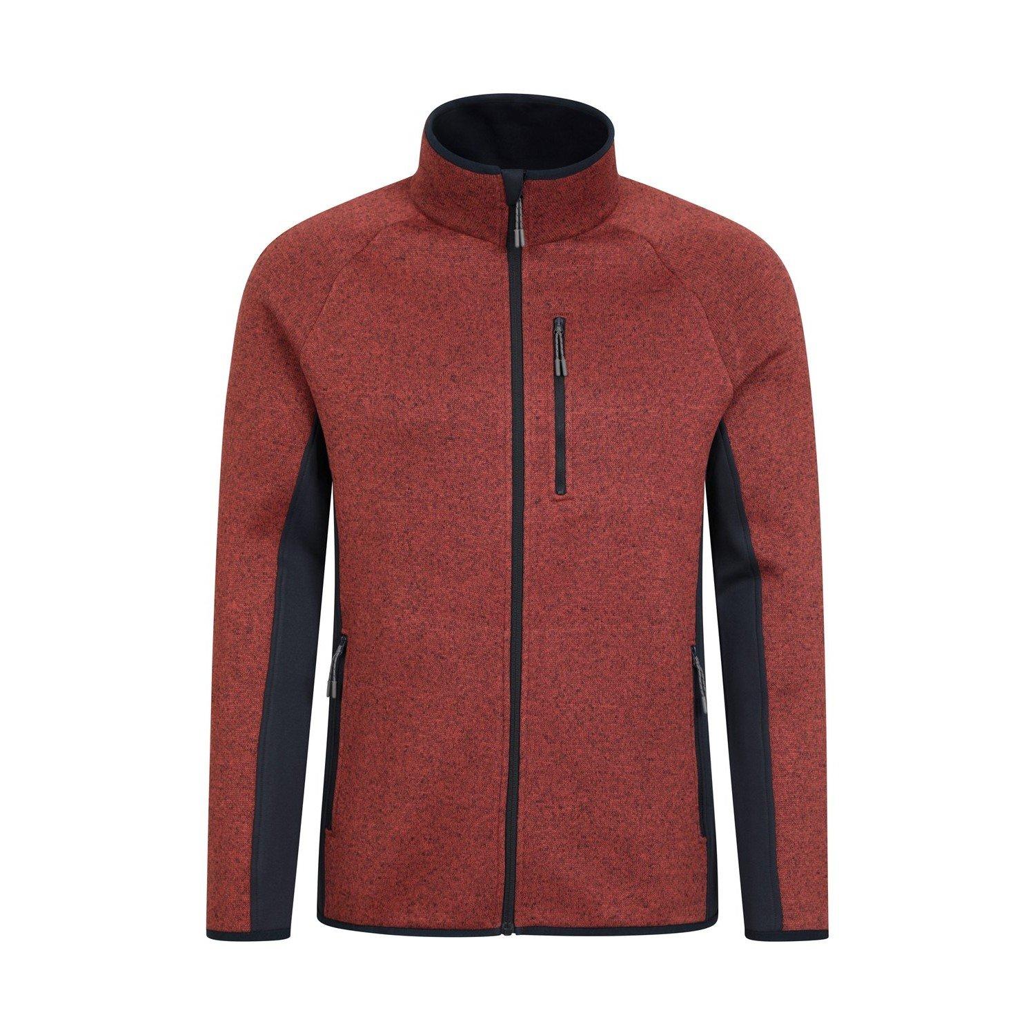 Treston Fleecejacke Durchgehender Reißverschluss Herren Rot Bunt XS von Mountain Warehouse