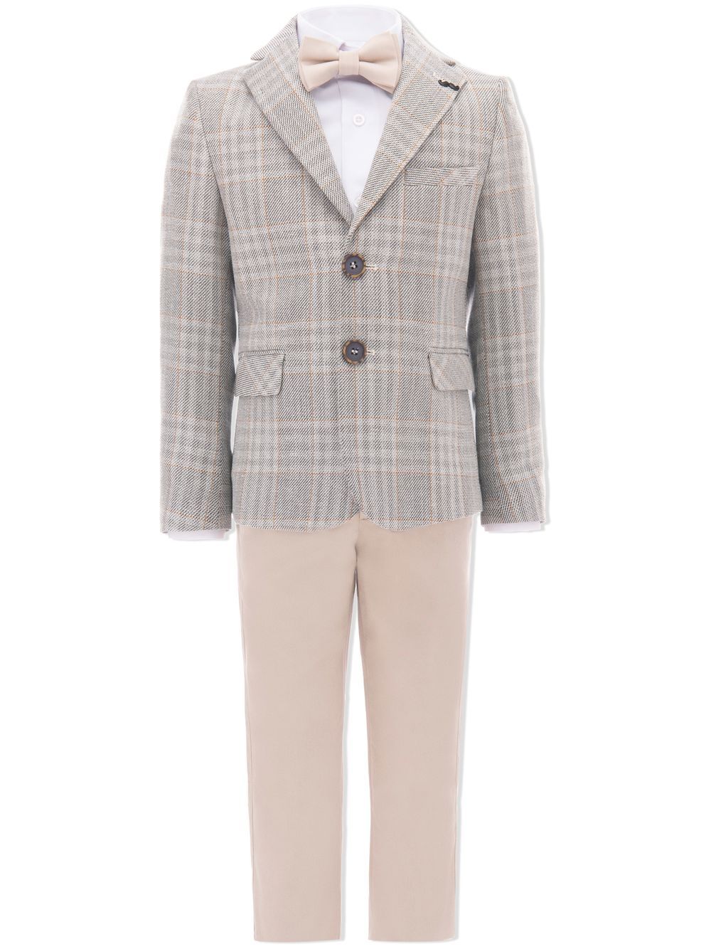 Moustache plaid peak-lapel suit - Neutrals von Moustache