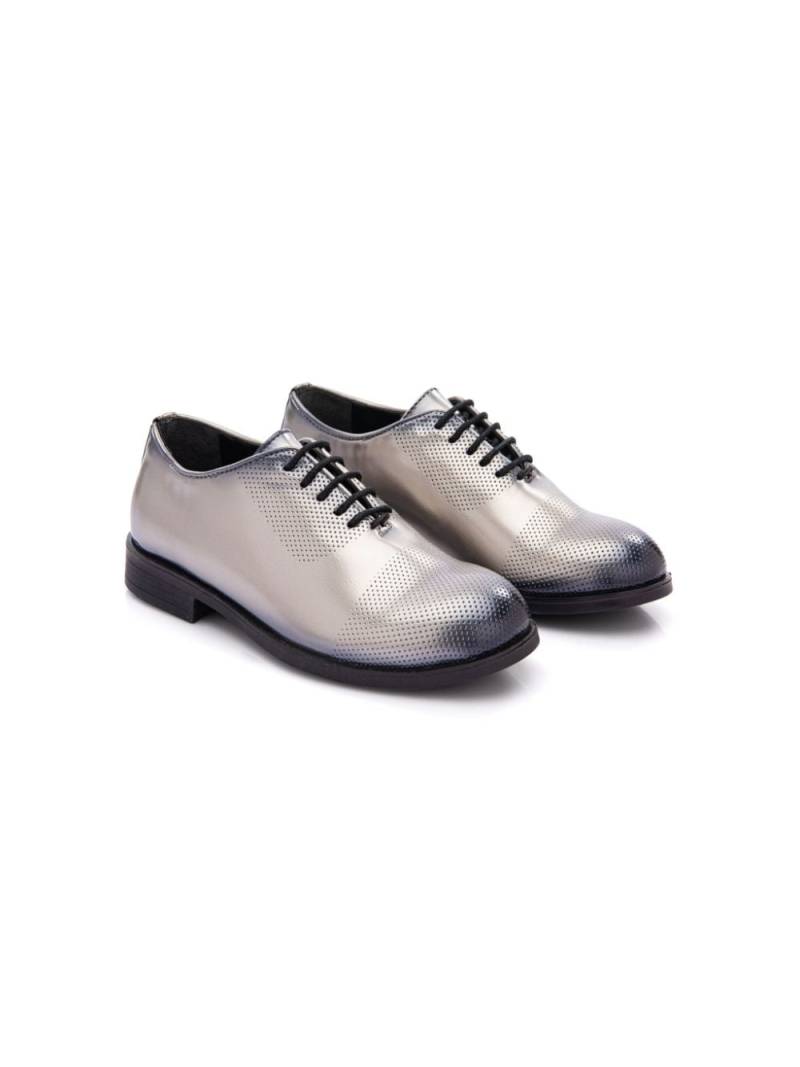 Moustache round-toe metallic oxford shoes - Neutrals von Moustache