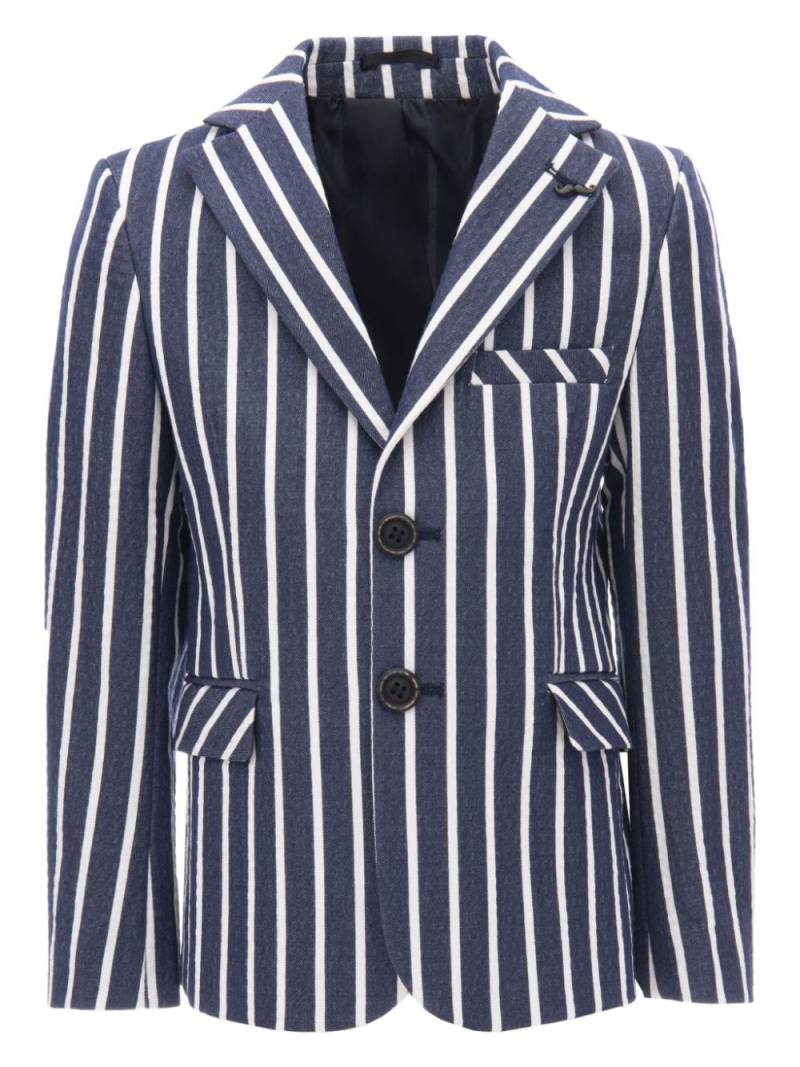 Moustache striped single-breasted blazer - Blue von Moustache