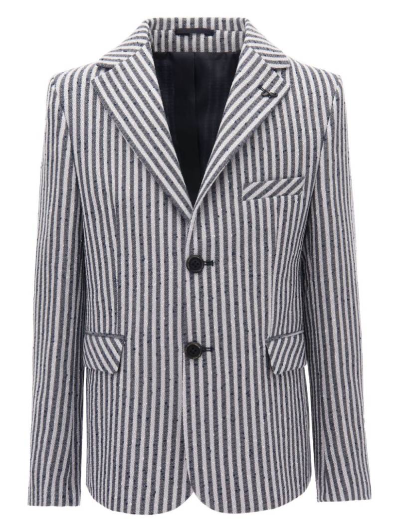 Moustache striped single-breasted blazer - Grey von Moustache