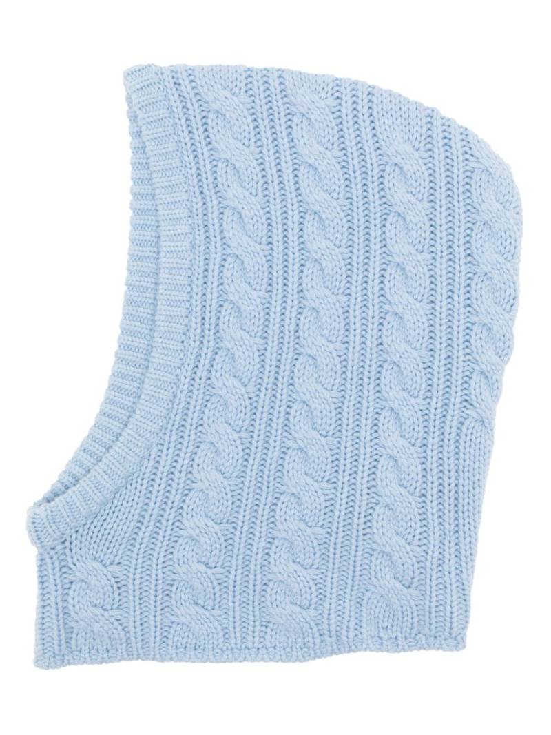 Mr. Mittens cable-knit wool-cashmere balaclava - Blue von Mr. Mittens