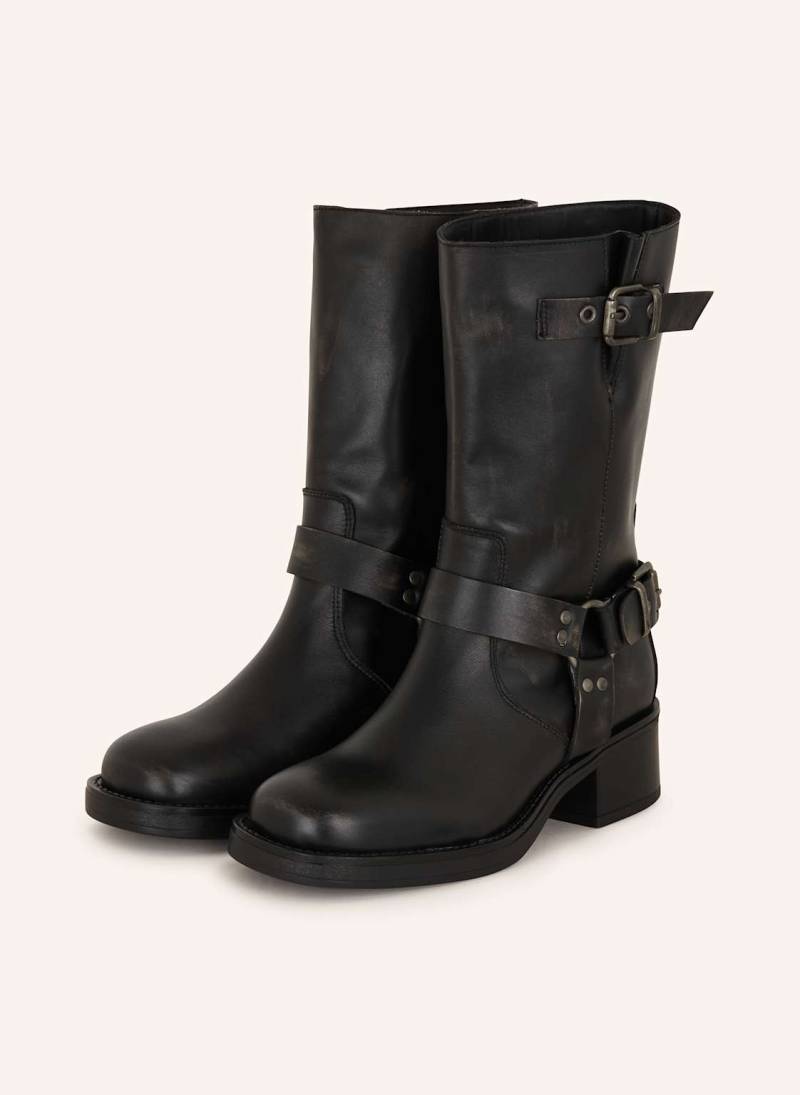 Mrs & Hugs Biker Boots schwarz von Mrs & HUGS